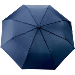 Parasol automatyczny RPET, składany z nadrukiem Twojego logo, materiał: metal, bambus, rpet, pongee, kolor: granatowy
