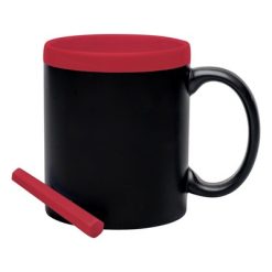 Kubek ceramiczny do rysowania 300 ml, kreda z nadrukiem Twojego logo, materiał: ceramika, kolor: czerwony