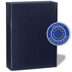 Ekskluzywny kartonik na wino, 3 el. | Rue z nadrukiem Twojego logo, materiał: papier, kolor: granatowy