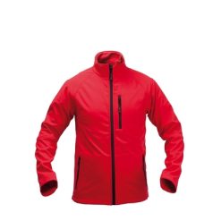 Wodoodporna i oddychająca kurtka z nadrukiem Twojego logo, materiał: poliester, soft shell, spandex, kolor: czerwony