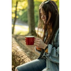 Emaliowany kubek 360 ml | Taeris z nadrukiem Twojego logo, materiał: metal, kolor: biały