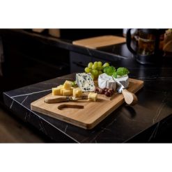 Bambusowy zestaw do sera | Annie z nadrukiem Twojego logo, materiał: bambus, stal, kolor: drewno