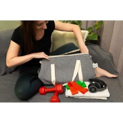 Torba sportowa, podróżna B'RIGHT z bawełny z recyklingu i poliestru z recyklingu | Asha z nadrukiem Twojego logo, materiał: poliester, bawełna, kolor: niebieski