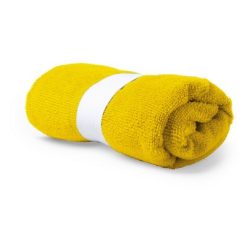 Ręcznik z nadrukiem Twojego logo, materiał: mikrofibra, kolor: żółty