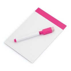 Tablica do pisania z magnesem na lodówkę, pisak, gumka z nadrukiem Twojego logo, materiał: papier, pp, magnes, kolor: różowy