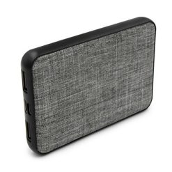 Power bank 5000 mAh RPET | Russo z nadrukiem Twojego logo, materiał: rpet, kolor: szary