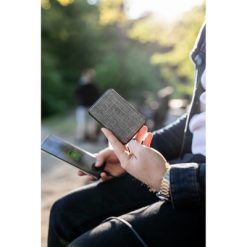 Power bank 5000 mAh RPET | Russo z nadrukiem Twojego logo, materiał: rpet, kolor: szary