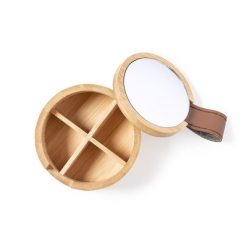 Bambusowe pudełko na biżuterię, szkatułka z nadrukiem Twojego logo, materiał: bambus, kolor: jasnobrązowy