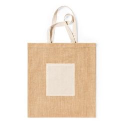 Torba z juty na zakupy z nadrukiem Twojego logo, materiał: juta, bawełna, kolor: neutralny