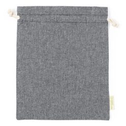 Duży worek z bawełny z recyklingu z nadrukiem Twojego logo, materiał: bawełna, kolor: czarny