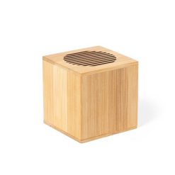 Bambusowy głośnik bezprzewodowy 3W z nadrukiem Twojego logo, materiał: bambus, kolor: jasnobrązowy