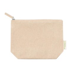 Kosmetyczka z bawełny z recyklingu z nadrukiem Twojego logo, materiał: bawełna, kolor: neutralny