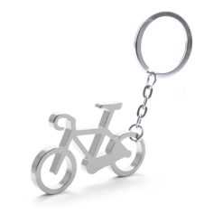 Brelok do kluczy "rower" z nadrukiem Twojego logo, materiał: aluminium, kolor: srebrny