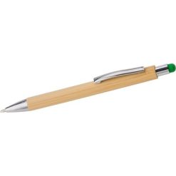 Bambusowy długopis, touch pen z nadrukiem Twojego logo, materiał: bambus, kolor: zielony