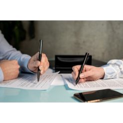 Zestaw piśmienniczy Mauro Conti, długopis i pióro kulkowe | Willie z nadrukiem Twojego logo, materiał: metal, kolor: czarny