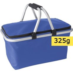 Koszyk poliestrowy, składany, torba termoizolacyjna z nadrukiem Twojego logo, materiał: plastik, aluminium, poliester, eva, kolor: niebieski
