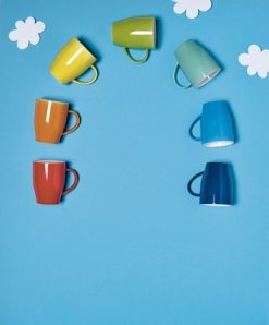 Kubek porcelanowy 350 ml z nadrukiem Twojego logo, materiał: ceramika, kolor: żółty