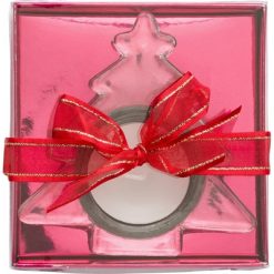 Świecznik "choinka" z nadrukiem Twojego logo, materiał: szkło, kolor: neutralny