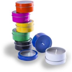 Świeczka zapachowa z nadrukiem Twojego logo, materiał: metal, kolor: biały