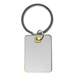 Prostokątny brelok do kluczy z nadrukiem Twojego logo, materiał: stal nierdzewna, stal, kolor: żółty