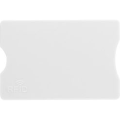 Etui na kartę kredytową, ochrona RFID z nadrukiem Twojego logo, materiał: aluminium, ps, kolor: biały