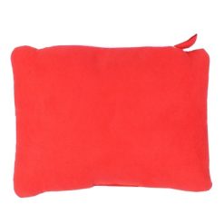 Poduszka podróżna 2 w 1, zagłówek podróżny z nadrukiem Twojego logo, materiał: pianka, spandex, zamsz, kolor: czerwony