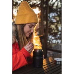 Termiczny pojemnik na żywność 650 ml Air Gifts, składana łyżka | Jonathan z nadrukiem Twojego logo, materiał: stal nierdzewna, stal, kolor: czarny