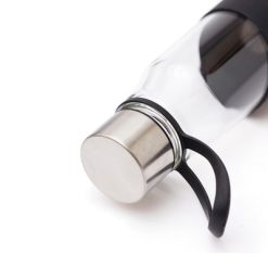 Szklana butelka 550 ml VINGA Lean z nadrukiem Twojego logo, materiał: szkło, kolor: czarny