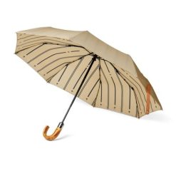 Składany parasol 21" VINGA Bosler AWARE™ RPET z nadrukiem Twojego logo, materiał: rpet, kolor: beżowy