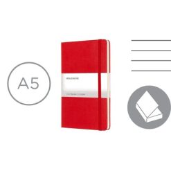 MOLESKINE Notatnik ok. A5 z nadrukiem Twojego logo, materiał: karton, papier, pp, kolor: czerwony
