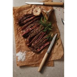 Zestaw noży do mięsa VINGA Retro z nadrukiem Twojego logo, materiał: drewno, stal nierdzewna, stal, kolor: szary