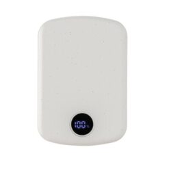 Magnetyczny bezprzewodowy power bank 5000 mAh MagBoost z nadrukiem Twojego logo, kolor: biały