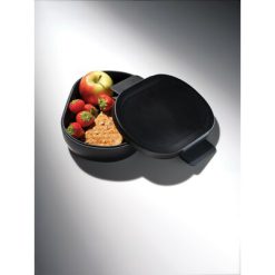 Pudełko śniadaniowe 700 ml Avira Atlas, PP z recyklingu z nadrukiem Twojego logo, kolor: czarny