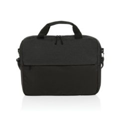 Torba na laptopa 15,6" AWARE™ Kazu, poliester z recyklingu z nadrukiem Twojego logo, materiał: rpet, kolor: czarny
