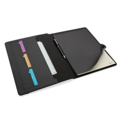 Teczka konferencyjna A4 Swiss Peak Scirpt AWARE™ z nadrukiem Twojego logo, materiał: papier, rpet, kolor: czarny