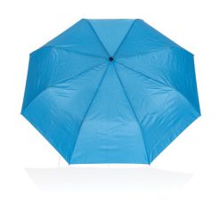 Mały parasol automatyczny 21" AWARE™ RPET z nadrukiem Twojego logo, materiał: rpet, kolor: niebieski