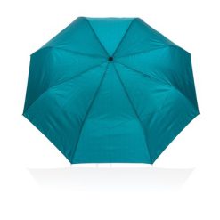 Mały parasol automatyczny 21" AWARE™ RPET z nadrukiem Twojego logo, materiał: rpet, kolor: zielony