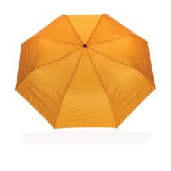 Mały parasol automatyczny 21" AWARE™ RPET z nadrukiem Twojego logo, materiał: rpet, kolor: pomarańczowy