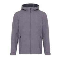 Męska kurtka softshell Iqoniq Makalu AWARE™ z nadrukiem Twojego logo, materiał: poliester, spandex, kolor: szary