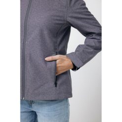 Damska kurtka softshell Iqoniq Makalu AWARE™ z nadrukiem Twojego logo, materiał: poliester, spandex, kolor: szary