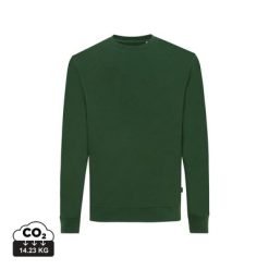 Bluza z bawełny z recyklingu Iqoniq Zion z nadrukiem Twojego logo, materiał: bawełna, kolor: zielony