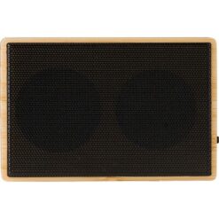 Głośnik bezprzewodowy 3W z panelem słonecznym z nadrukiem Twojego logo, materiał: bambus, pc, stal, kolor: brązowy