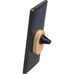 Samochodowy uchwyt do telefonu z nadrukiem Twojego logo, materiał: plastik, bambus, kolor: brązowy