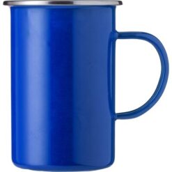 Emaliowany kubek 450 ml z nadrukiem Twojego logo, materiał: stal nierdzewna, stal, kolor: niebieski