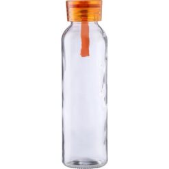 Butelka sportowa 500 ml z nadrukiem Twojego logo, materiał: szkło, silikon, ps, kolor: pomarańczowy