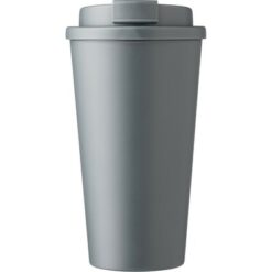 Kubek podróżny 475 ml z nadrukiem Twojego logo, materiał: pp, silikon, kolor: szary