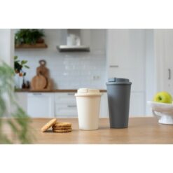 Kubek podróżny 350 ml z nadrukiem Twojego logo, materiał: pp, silikon, kolor: czarny