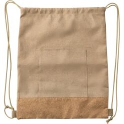 Worek ze sznurkiem RPET z nadrukiem Twojego logo, materiał: korek, rpet, kolor: khaki