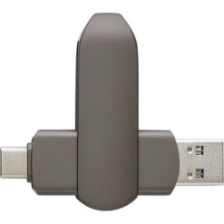 Pamięć USB 64 GB z nadrukiem Twojego logo, materiał: metal, kolor: grafitowy
