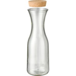 Karafka 1 L na wodę lub wino z nadrukiem Twojego logo, materiał: papier, korek, szkło, kolor: neutralny